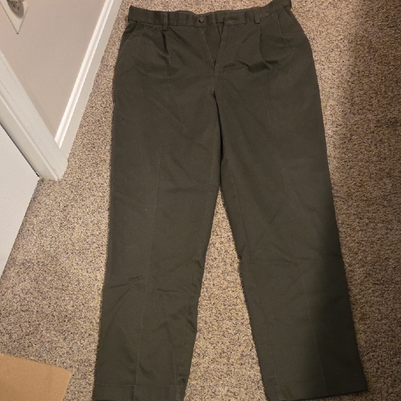 Men's Relaxed Fit Chinos - Dark Olive - Picture 1 of 5
